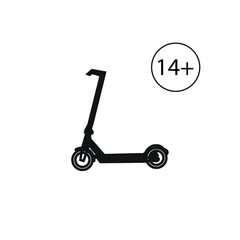 Electric scooter and the fourteen plus sign
