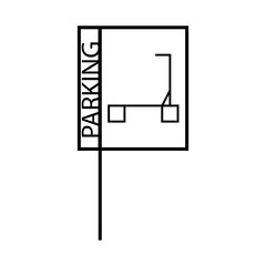 Electric scooter parking sign. Square lines sign