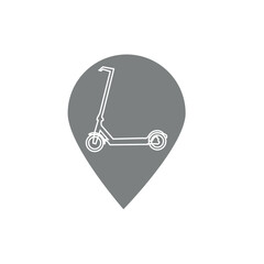 Electric scooter thin lines sign. Navigator,drop icon