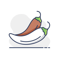 Two chili peppers isolated design vector icon