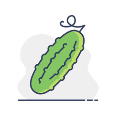 Cucumber isolated vector icon. Vegetable sign