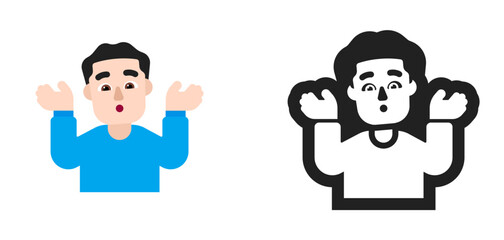 Person Raising Hands Blue Shirt Very Light Skin