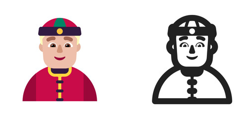 Naklejka premium Person with Red Hat Light Skin