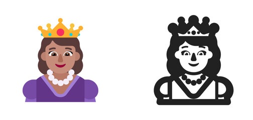 Queen with Crown Medium Skin