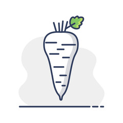 Parsnip root isolated vector icon. Vegetable sign
