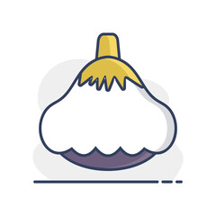 Pattypan squash or patisson isolated vector icon