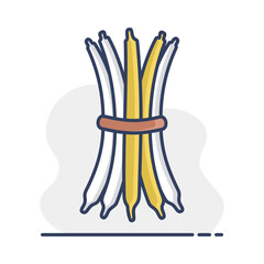 Green beans bound sheaf isolated vector icon