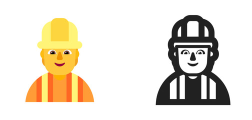 Construction Worker with Orange Vest Yellow