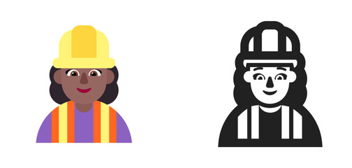 Fototapeta premium Construction Worker with Purple Vest Medium Dark Skin
