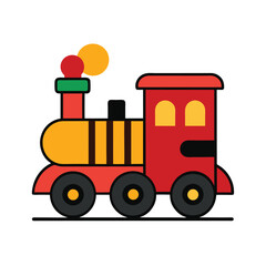 Naklejka premium Colorful Toy Train Illustration A Whimsical Design for Children's Books and Projects