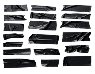 Cintas adhesivas negras arrugadas