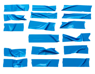 Cintas adhesivas azul arrugadas