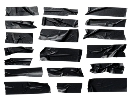 Cintas adhesivas negras arrugadas
