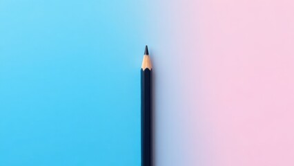 Black Pencil on Pastel Background: Creative Concept for Design, Writing, Art, and Education