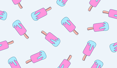 Cute ice cream pattern background vector design