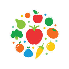 Obraz premium Vibrant Fruits and Vegetables A Colorful Celebration of Healthy Eating