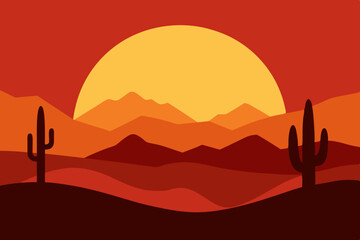 desert landscape with mountains