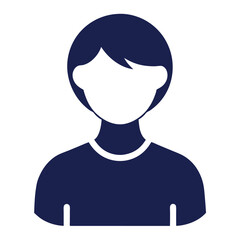 Black silhouette of a single minimalist female person in vector style. Great for profile icons, signage, apps, identity graphics, UX/UI design, and modern branding visuals.