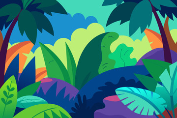tropical island with palm trees