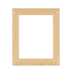Fototapeta premium Empty wooden picture frame with classic natural finish on transparent background