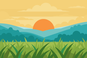 Here's a summer mountain landscape with green meadows, blue sky, and clouds