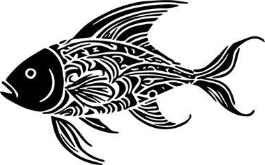 vector illustration of a tribal fish