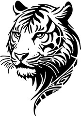 tribal tiger head silhouette