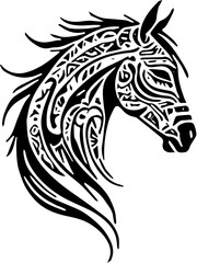 tribal horse head vector