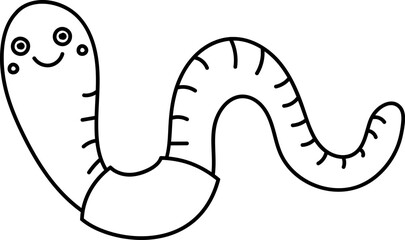 Smiling Cartoon Worm Doodle