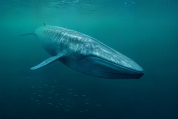 Obraz premium The Blue whale submerged 