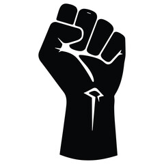 Raised Fist with Emblem, Symbol of Power and Solidarity Sign