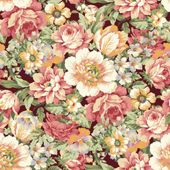Spring meadow dense Floral repeat