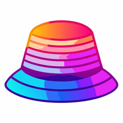 Retro Gradient Hat Illustration