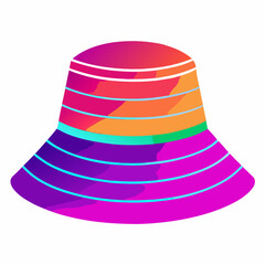 Retro Gradient Hat Illustration