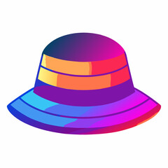 Retro Gradient Hat Illustration
