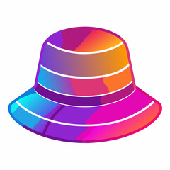 Retro Gradient Hat Illustration