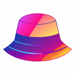 Retro Gradient Hat Illustration