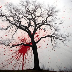 cherry tree in the night