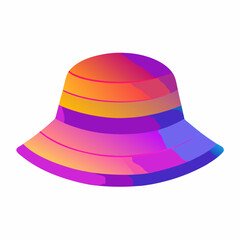 Retro Gradient Hat Illustration