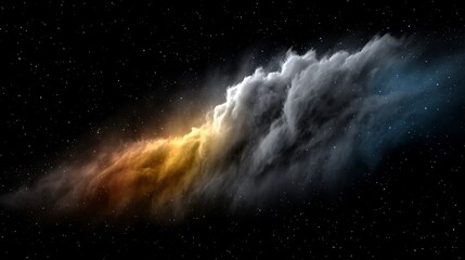 A dense starfield filled with millions of sparkling stars, some twinkling with multi-colored light, set against deep black space with faint glowing gas clouds