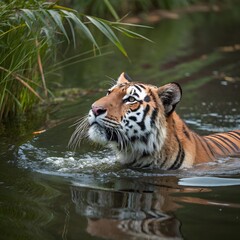tiger in water