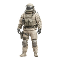 Obraz premium Fully Equipped Astronaut in Desert Combat Gear,