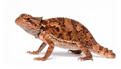 A detailed image of a bearded dragon on a neutral background, highlighting its unique features and textured skin
