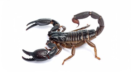 Majestic Scorpion: Witness the intricate details of a formidable scorpion, its exoskeleton gleaming under a clear light, its presence embodying the raw, untamed essence of the wild.