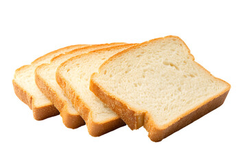 Golden brown slices of wheat bread, isolated on a dramatic black background