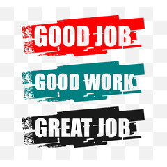 good job text on paint stamp set