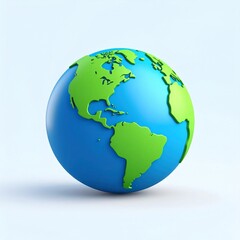 Fototapeta premium Stylized 3D Globe: Green and Blue Earth Model