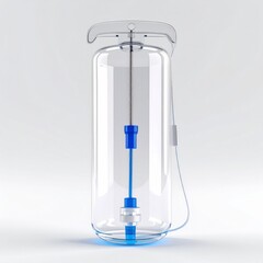 Transparent Medical Device with Blue Tube