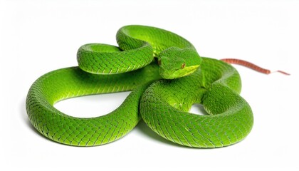 Obraz premium Pit Viper Snake Isolated on White Background
