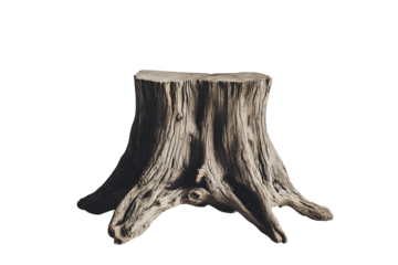 Isolated tree stump on black background portraying nature's resilience and texture